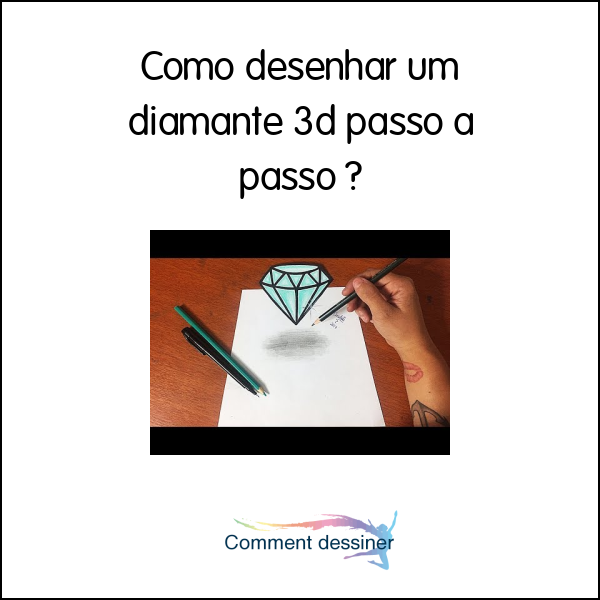 Como desenhar um diamante 3d passo a passo